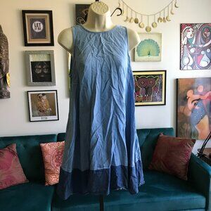 Chelsea & Theodore size M Chambray Blue Denim Sleeveless A-Line Shift Dress